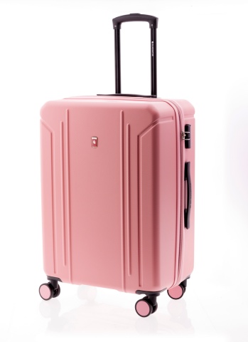 Troler mediu extensibil Gladiator Tropical, ABS, Cifru, 4 Roti Duble, MG 2911, 67 cm, Rose