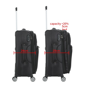 Troler mediu extensibil Madisson, 66x41x24/29 cm, poliester, bagaj de cală, 4 roți duble, cifru, SW55104, negru - Img 4