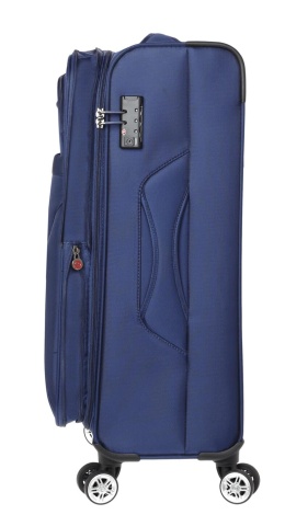 Troler Mediu, Extensibil, Poliester, 4 Roti Duble, Cifru TSA, Diplomat, ZC 998 - 68 cm, Bleumarin - Img 6