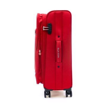 Troler Mediu Extensibil Poliester 4 Roti Duble Ella Icon Petra Textil 2607 - 69 cm Rosu - Img 5