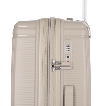 Troler Mediu extensibil Stratic M Straw T, 67x46.5x27.5 cm, Bej - Img 3