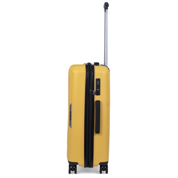 Troler mediu extensibil TravelZ Swinger, polipropilena, cifru TSA, 4 roti duble, 67 cm, galben - Img 3