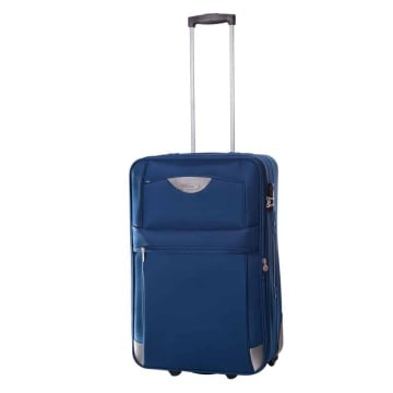 Troler mediu Lamonza Atlanta 64x41x24 cm, 3.30 kg, extensibil 30%, albastru