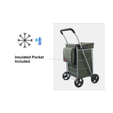 Carucior cumparaturi pliabil Madisson SW42035, 65L, 4 roti, buzunar termoizolant, antracit - Img 13