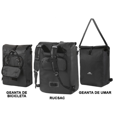 Geanta Bicicleta, Tip Rucsac, Material Tarpaulin, Dutch Mountains, Carbon, 604383, Negru - Img 5