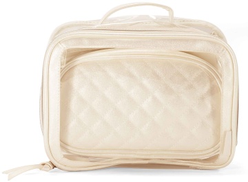 Geanta de cosmetice 3 in 1 Benzi, pvc/poliester, 25x19x9 cm, 23x14x6 cm, 22x16x1 cm, BZ 5859, alb - Img 2