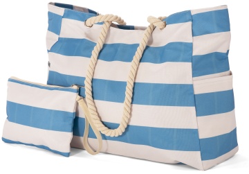 Geantă de Plajă Benzi 50x36x26 cm, 46L, Poliester, BZ 5925, Albastru