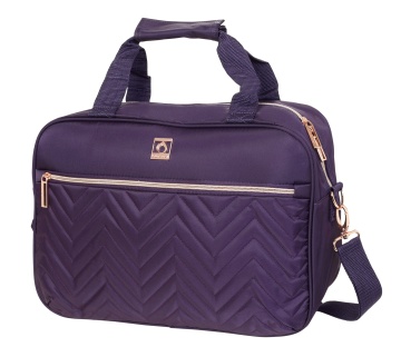 Geanta de voiaj Diplomat Monaco, 40x28x15 cm, bagaj de mana avion Wizz Air/Ryanair, poliester, mov