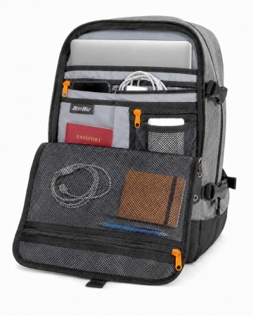 Rucsac Avion 40x30x20 cm Wizz Air/Ryanair, Poliester, 24 L, Bestway Cabin Pro, Gri deschis - Img 2