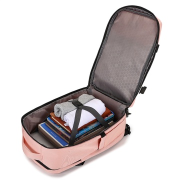 Rucsac calatorie Aventor AV201, bagaj de mana avion Ryanair/Wizz Air, 40x25x20 cm, poliester, maner tip geanta, rose - Img 2