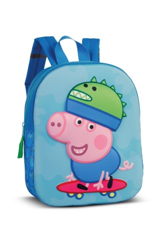 Rucsac copii Fabrizio Peppa Pig 3D F20682, 29x23x10 cm, poliester, albastru deschis