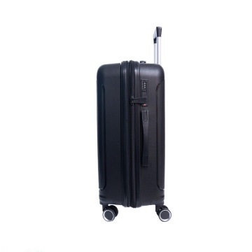 Set trolere extensibile Aventor AV101, 1 bagaj de cabina si 2 de cala, +20% capacitate, fermoar antifurt, polipropilena, cifru TSA, negru - Img 9