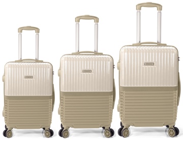 Set Trolere Extensibile Benzi, Policarbonat, Cifru, BZ 5914, 3 Piese, Bej