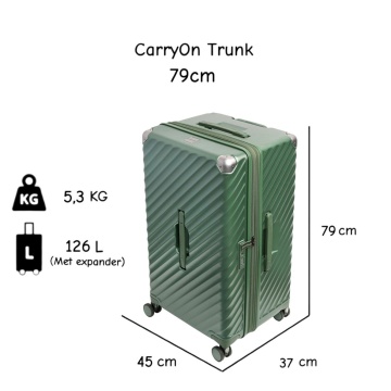 Set trolere extensibile Carryon Trunk, policarbonat, 2 bagaje de cala, cifru TSA, 4 roti cu suspensii, verde - Img 5