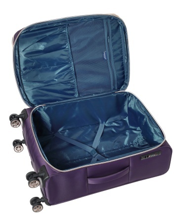 Set trolere extensibile Diplomat Monaco, 1 bagaj de cabina si 2 de cala, fermoar antifurt, poliester, cifru TSA, mov - Img 2