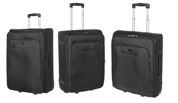 Set trolere Extensibile Diplomat, Poliester, Cifru, 2 Roți, ZC 980, Negru