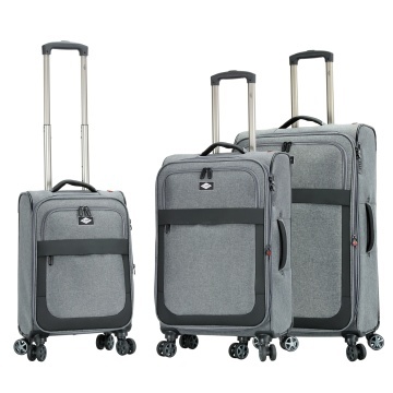 Set Trolere Extensibile Lee Cooper, Poliester, 4 Roti duble, Cifru, LC33503, Gri