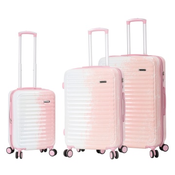 Set Trolere Extensibile Madisson, 3 Piese, Fermoar Antifurt, Policarbonat, SW65203, Roz/Alb