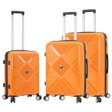 Set trolere Madisson SW53103, 100%polipropilena, 1 bagaj de cabina si 2 de cala, cifru, 4 roti 360°, portocaliu