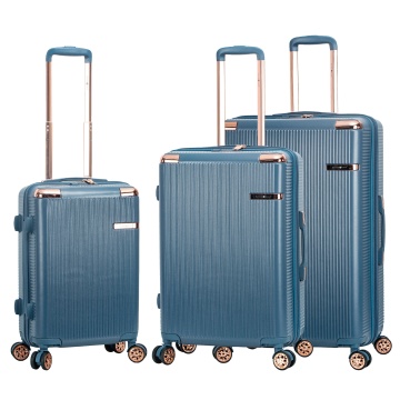 Set trolere Snowball SW44303, fermoar antifurt, 3 piese, policarbonat rezistent, cifru TSA, bleumarin