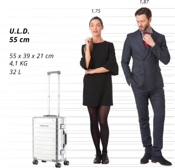 Troler Cabina, Aluminiu, Inchidere cu clapeta, Cod Okoban, CarryOn, ULD, 502411 - 55 cm, Argintiu - Img 10