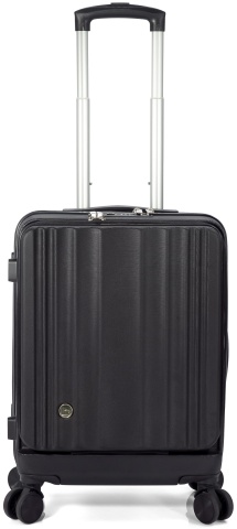 Troler cabina Benzi BZ 5801, comp. laptop 13-14", ABS, cifru TSA, 4 roti duble, negru