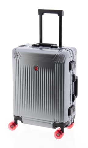 Troler Cabină din Aluminiu Gladiator Luma 55x40x23 cm, Cifru TSA, 4 Roți Duble, Antracit