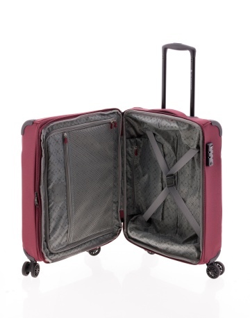Troler Cabină Extensibil 55x38x20 cm Gladiator Helios, Poliester, Cifru TSA, 4 Roți Duble, Grena - Img 2