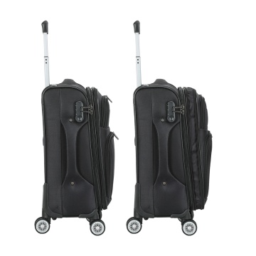 Troler cabină extensibil Madisson, 55x35x20/25 cm, poliester, 4 roți duble, cifru, SW55104, negru - Img 5