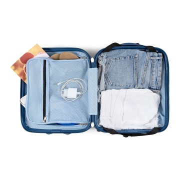 Troler cabina XS CarryOn Skyhopper Underseat, 40×30×20 cm, bagaj de mana Wizz Air, policarbonat, 19 L, cifru TSA, auriu - Img 5