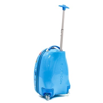 Troler Copii ABS/Policarbonat 2 Roti Ella Icon Joystick 46 x 30 x 24 cm Albastru - Img 4