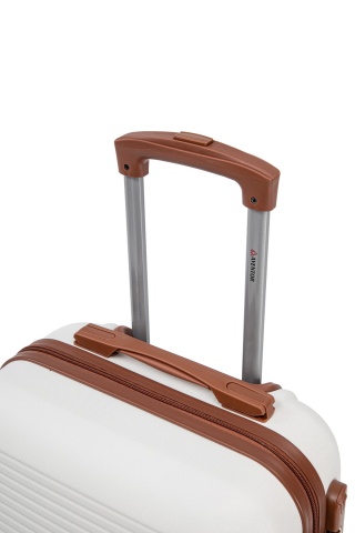 Troler de Cabină Aventor, 55x35x20 cm, ABS, Cifru, 4 roți duble 360°, 32 L, AV107, Alb - Img 7