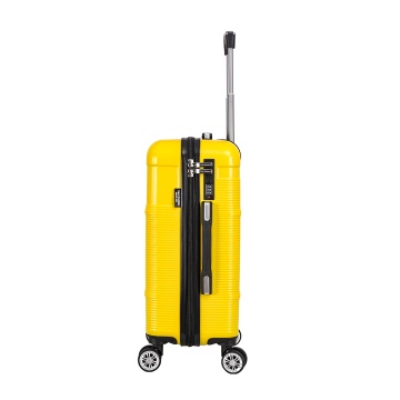 Troler de cabina Lee Cooper LC32203, policarbonat, 4 roti duble, cifru, 55 cm, galben - Img 5