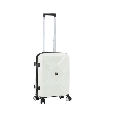Troler de cabina Madisson SW53103, 55x38x21 cm, bagaj de mana, 100% polipropilena, cifru, 4 roti 360°, alb