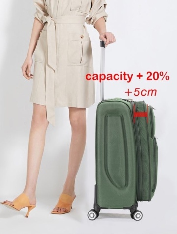 Troler Extra Large Extensibil 86x52x33 cm, Poliester, Cifru, Madisson,SW66204, Maro - Img 6