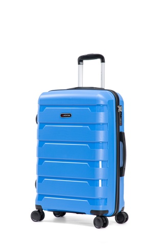 Troler Mare Aventor, 76.5x51.5x29.5 cm, Polipropilenă, Cifru TSA, 4 Roți Duble 360°, AV109, Albastru
