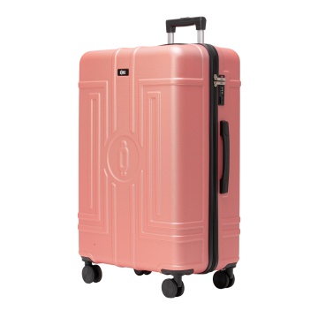Troler Mare, Rowex Casolver, ABS, 76 x 50 x 30 cm, 4 roti duble cu rotatie 360°, Cifru TSA, Rose