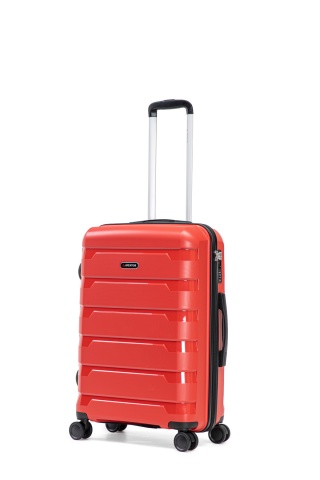 Troler Mediu Aventor, 67.5x46x27 cm, Polipropilenă, Cifru TSA, 4 Roți Duble 360°, AV109, Roșu