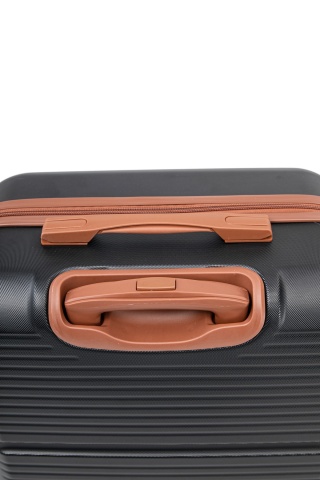 Troler Mediu Aventor, 67x41x25.5 cm, ABS, Cifru, 4 Roți Duble 360°, 61 L, AV107, Negru - Img 5
