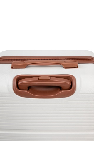 Troler Mediu Aventor, 67x41x25.5 cm, ABS, Cifru, 4 Roți Duble 360°, 61 L, AV107, Alb - Img 6