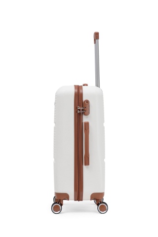 Troler Mediu Aventor, 67x41x25.5 cm, ABS, Cifru, 4 Roți Duble 360°, 61 L, AV107, Alb - Img 16