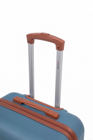 Troler Mediu Aventor, 67x41x25.5 cm, ABS, Cifru, 4 Roți Duble 360°, 61 L, AV107, Albastru - Img 6