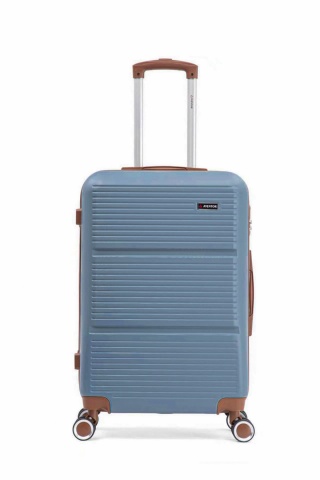 Troler Mediu Aventor, 67x41x25.5 cm, ABS, Cifru, 4 Roți Duble 360°, 61 L, AV107, Albastru - Img 16
