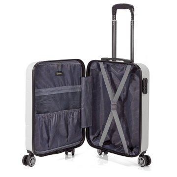 Troler mediu Benzi BZ 5784, ABS, 4 roti duble, 66 cm, alb - Img 2