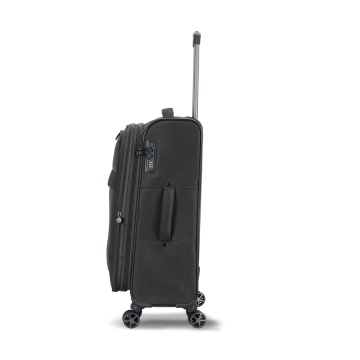 Troler Mediu Extensibil 66x41x24 cm Lee Cooper, Poliester, 4 Roti Duble, LC33503, Antracit - Img 7