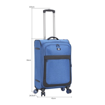 Troler Mediu Extensibil 66x41x24 cm Lee Cooper, Poliester, 4 Roti Duble, LC33503, Albastru - Img 4