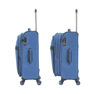 Troler Mediu Extensibil 66x41x24 cm Lee Cooper, Poliester, 4 Roti Duble, LC33503, Albastru - Img 24