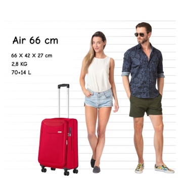Troler mediu extensibil CarryOn Air, bagaj de cala, 66x42x27 cm, poliester, +20% capacitate, 2.8 kg, rosu - Img 8