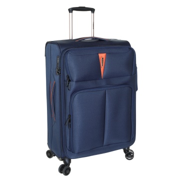 Troler mediu extensibil Diplomat Venice, bagaj de cala, 68x43x30 cm, +20% capacitate, poliester, 4 roti 360°, cifru TSA, bleumarin