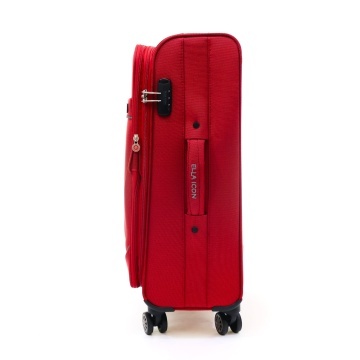 Troler Mediu Extensibil Poliester 4 Roti Duble Ella Icon Petra Textil 2607 - 69 cm Rosu - Img 6